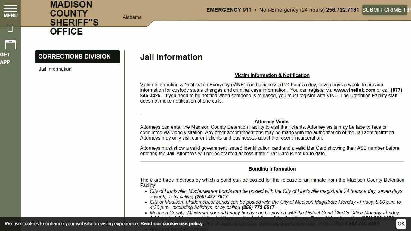 Jail Information Madison County Sheriff''s Office